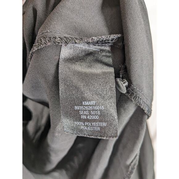 Attention Button Up Blouse M Black Balloon Sleeve VNeck Relaxed Fit Workwear - Picture 4 of 10